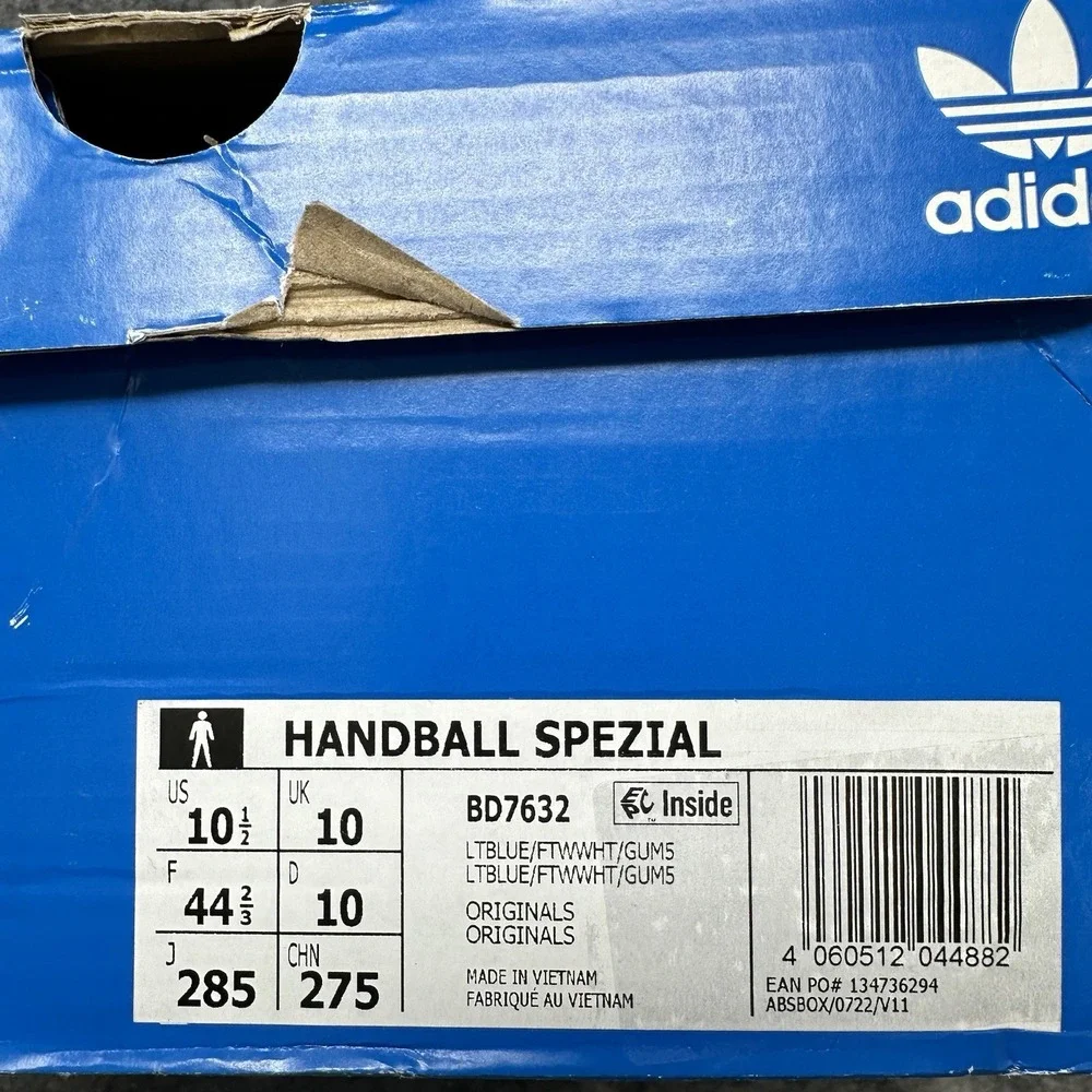 Adidas Originals Handball Spezial Shoes Mens Size 10.5 Light Blue Suede BD7632